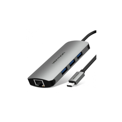 Vention Type C to Multi-Function 4 IN 1 Docking Station, Type C to USB 3.0 (1 PORT) + VGA + HDMI + TYPE C PD